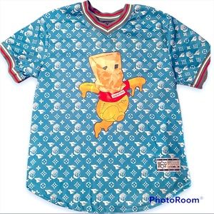 Men's Aqua w/ Design L M. Society Mad City Supreme V Neck Shirt